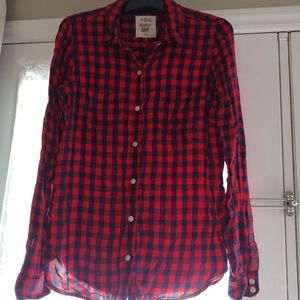 Juniors cotton flannel button down